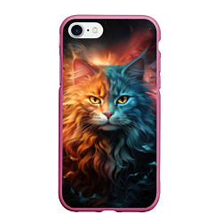 Чехол iPhone 7/8 матовый Сердитый котик, цвет: 3D-малиновый