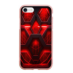 Чехол iPhone 7/8 матовый Red space abstract, цвет: 3D-светло-розовый