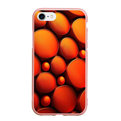 Чехол iPhone 7/8 матовый Оранжевы е круглые плиты, цвет: 3D-светло-розовый