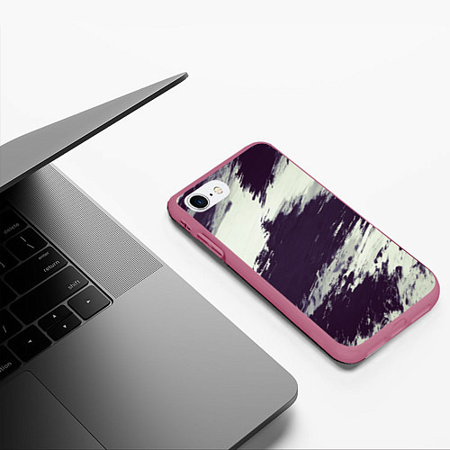 Чехол iPhone 7/8 матовый Размазанные мазки / 3D-Малиновый – фото 3
