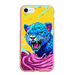 Чехол iPhone 7/8 матовый Кислотный Леопард, цвет: 3D-светло-розовый