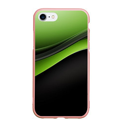 Чехол iPhone 7/8 матовый Black green abstract