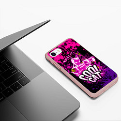 Чехол iPhone 7/8 матовый Jo Jo - Королева убийца cool cat, цвет: 3D-светло-розовый — фото 2