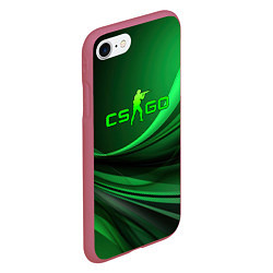 Чехол iPhone 7/8 матовый CS GO green abstract, цвет: 3D-малиновый — фото 2