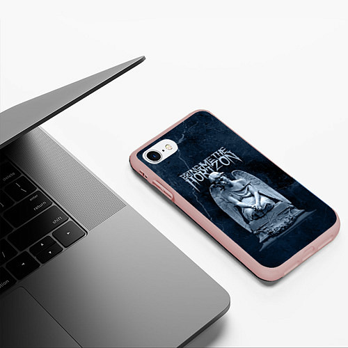 Чехол iPhone 7/8 матовый Bring Me The Horizon Angel / 3D-Светло-розовый – фото 3