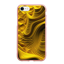 Чехол iPhone 7/8 матовый Объемная желтая текстура, цвет: 3D-светло-розовый