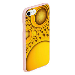 Чехол iPhone 7/8 матовый Желтая объемная текстура, цвет: 3D-светло-розовый — фото 2