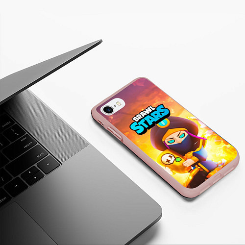 Чехол iPhone 7/8 матовый Mortis пират Brawl Stars / 3D-Светло-розовый – фото 3