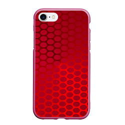 Чехол iPhone 7/8 матовый Сотовый красный градиент, цвет: 3D-малиновый