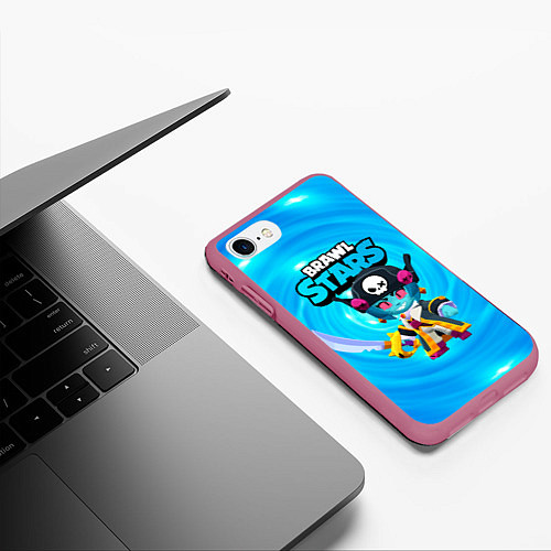 Чехол iPhone 7/8 матовый Зомби пиратка Биби / 3D-Малиновый – фото 3