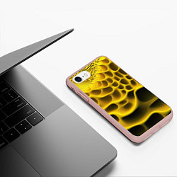 Чехол iPhone 7/8 матовый Yellow background, цвет: 3D-светло-розовый — фото 2