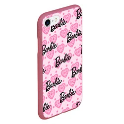 Чехол iPhone 7/8 матовый Логотип Барби и розовое кружево, цвет: 3D-малиновый — фото 2