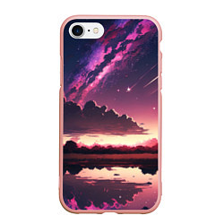 Чехол iPhone 7/8 матовый Аниме комета, цвет: 3D-светло-розовый