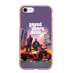 Чехол iPhone 7/8 матовый Grand Theft Auto - game