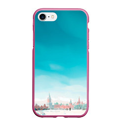 Чехол iPhone 7/8 матовый Нейрокремль, цвет: 3D-малиновый