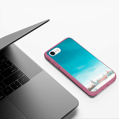 Чехол iPhone 7/8 матовый Нейрокремль / 3D-Малиновый – фото 3