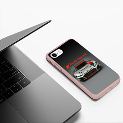 Чехол iPhone 7/8 матовый Audi sport - racing car - extreme, цвет: 3D-светло-розовый — фото 2