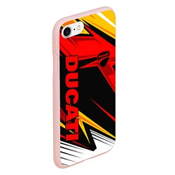 Чехол iPhone 7/8 матовый Ducati - red uniform, цвет: 3D-светло-розовый — фото 2