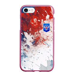 Чехол iPhone 7/8 матовый Краски и герб России