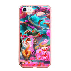 Чехол iPhone 7/8 матовый Фантазия сон, цвет: 3D-светло-розовый