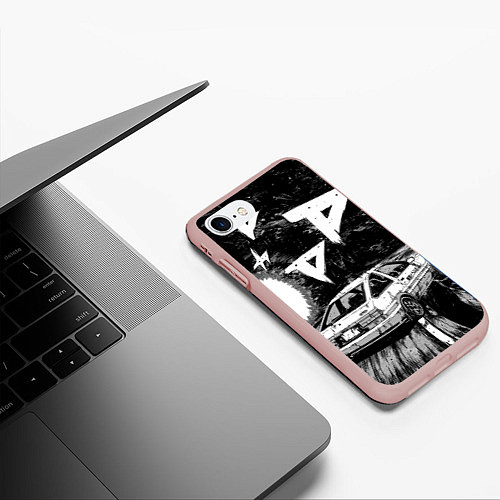 Чехол iPhone 7/8 матовый Инициал Ди / 3D-Светло-розовый – фото 3