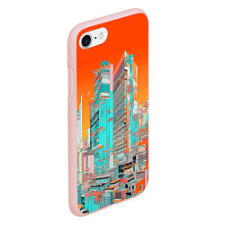 Чехол iPhone 7/8 матовый Токио оранжевый пейзаж, цвет: 3D-светло-розовый — фото 2