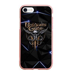 Чехол iPhone 7/8 матовый Baldurs Gate 3 black blue, цвет: 3D-светло-розовый