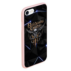 Чехол iPhone 7/8 матовый Baldurs Gate 3 black blue, цвет: 3D-светло-розовый — фото 2