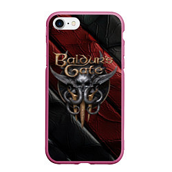 Чехол iPhone 7/8 матовый Baldurs Gate 3 logo dark