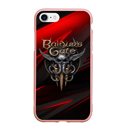 Чехол iPhone 7/8 матовый Baldurs Gate 3 logo geometry, цвет: 3D-светло-розовый