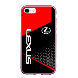 Чехол iPhone 7/8 матовый Lexus - red sportwear, цвет: 3D-малиновый