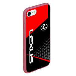 Чехол iPhone 7/8 матовый Lexus - red sportwear, цвет: 3D-малиновый — фото 2