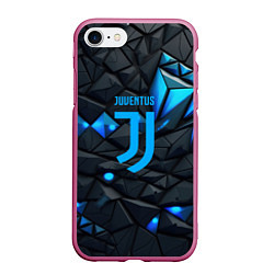 Чехол iPhone 7/8 матовый Blue logo Juventus, цвет: 3D-малиновый