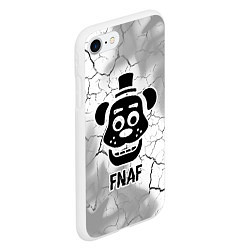 Чехол iPhone 7/8 матовый FNAF glitch на светлом фоне, цвет: 3D-белый — фото 2