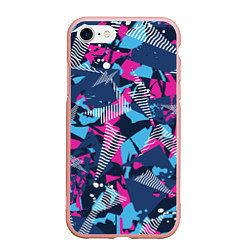 Чехол iPhone 7/8 матовый Абстрактные узоры паттерн, цвет: 3D-светло-розовый