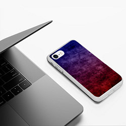 Чехол iPhone 7/8 матовый Текстура - Red blue dark, цвет: 3D-белый — фото 2