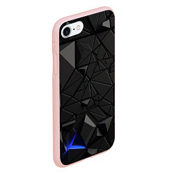 Чехол iPhone 7/8 матовый Черная объемная текстура, цвет: 3D-светло-розовый — фото 2