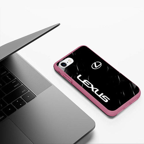 Чехол iPhone 7/8 матовый Lexus - minimalism / 3D-Малиновый – фото 3
