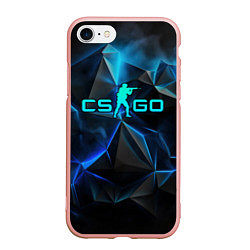 Чехол iPhone 7/8 матовый CSGO neon style logo, цвет: 3D-светло-розовый