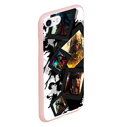 Чехол iPhone 7/8 матовый Вождь Апачи, цвет: 3D-светло-розовый — фото 2