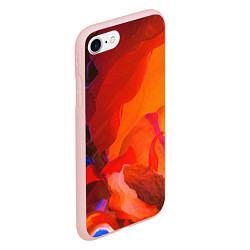 Чехол iPhone 7/8 матовый Красно-оранжевый паттерн, цвет: 3D-светло-розовый — фото 2