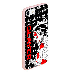 Чехол iPhone 7/8 матовый Клинок рассекающий демонов - Танджиро, цвет: 3D-светло-розовый — фото 2