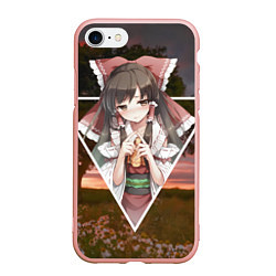 Чехол iPhone 7/8 матовый Touhou Project Reimu, цвет: 3D-светло-розовый