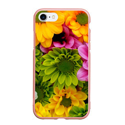 Чехол iPhone 7/8 матовый Паттерн цветочный, цвет: 3D-светло-розовый