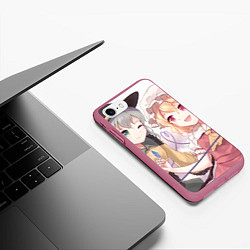 Чехол iPhone 7/8 матовый Touhou Project Койши Комейдзи и Фландр Скарлет, цвет: 3D-малиновый — фото 2
