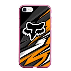 Чехол iPhone 7/8 матовый Fox motocross racing - orange, цвет: 3D-малиновый