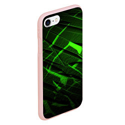 Чехол iPhone 7/8 матовый Неоновый зеленый свет из плит, цвет: 3D-светло-розовый — фото 2