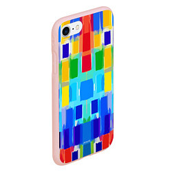 Чехол iPhone 7/8 матовый Colorful strips - pop art - vogue, цвет: 3D-светло-розовый — фото 2