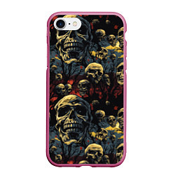 Чехол iPhone 7/8 матовый Крик ужаса, цвет: 3D-малиновый