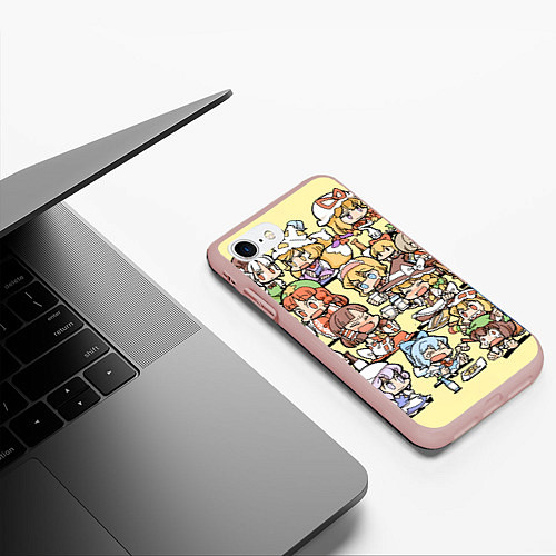 Чехол iPhone 7/8 матовый Touhou Project Characters / 3D-Светло-розовый – фото 3